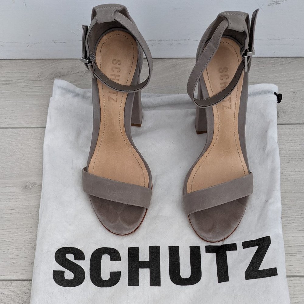 Schutz Suede Ankle Strap Heels